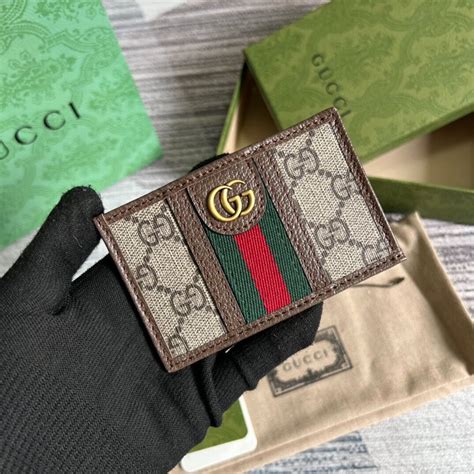 portacarte ophidia gucci gg usato|Ophidia GG card case in grey and black GG Supreme .